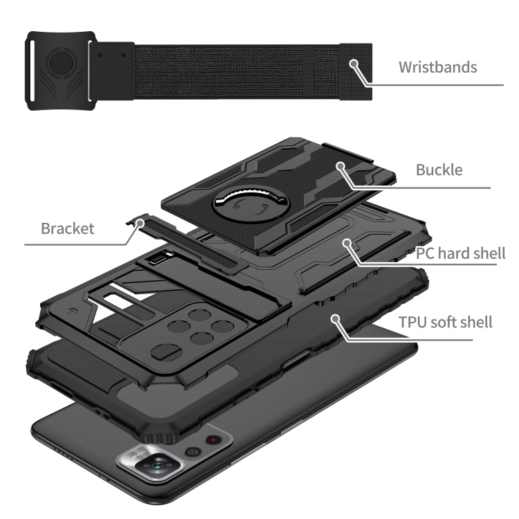For Xiaomi Redmi Note 11 5G / Poco M4 Pro 5G Armor Wristband Phone Case