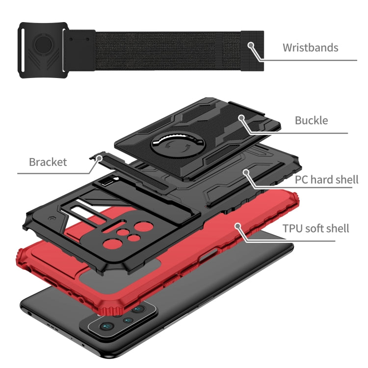 For Xiaomi Redmi Note 10 Pro Armor Wristband Phone Case