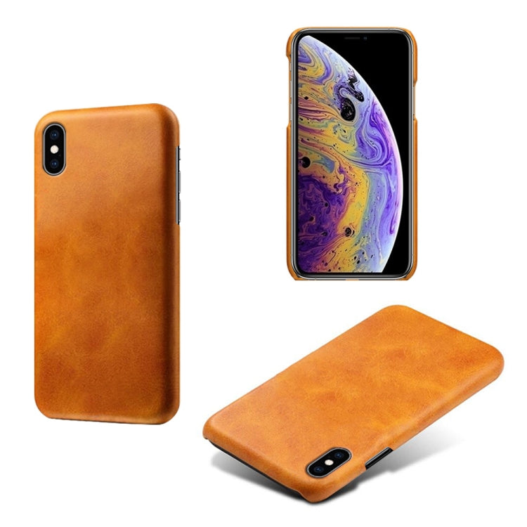 For iPhone XS Max Calf Texture PC + PU Phone Case