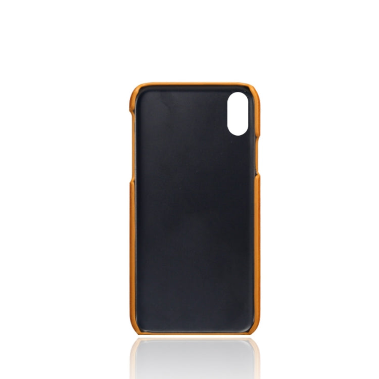 For iPhone XS Max Calf Texture PC + PU Phone Case