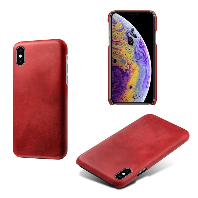 For iPhone XS Max Calf Texture PC + PU Phone Case