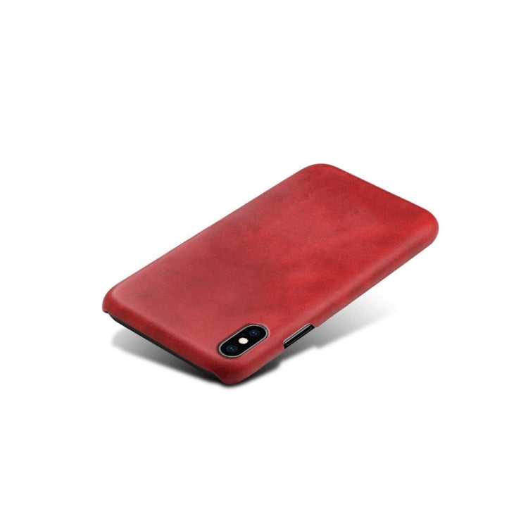 For iPhone XS Max Calf Texture PC + PU Phone Case