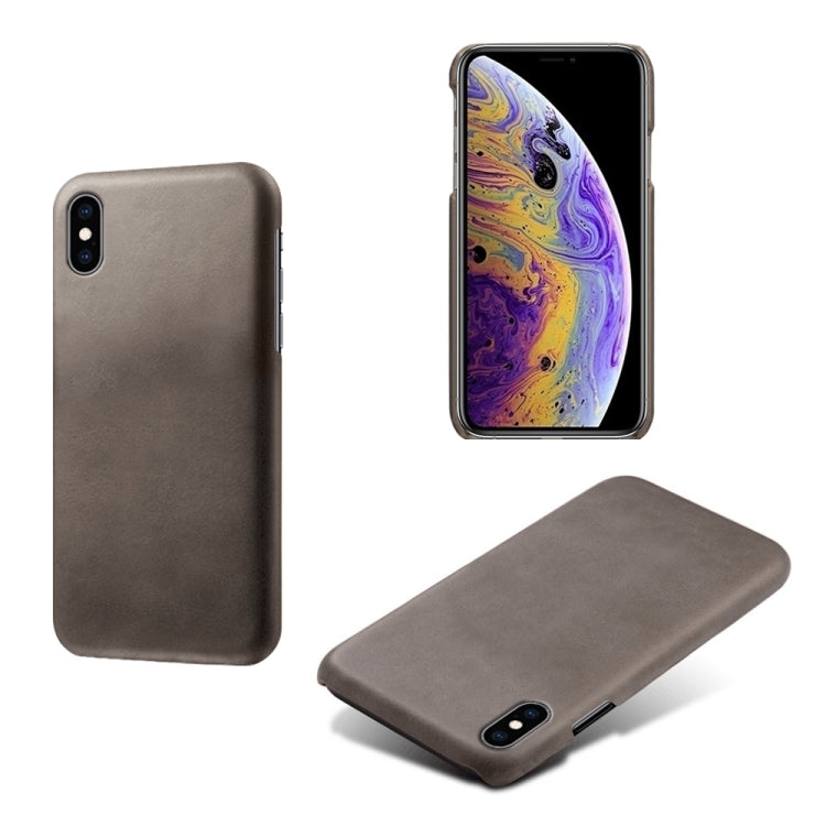 For iPhone XS Max Calf Texture PC + PU Phone Case