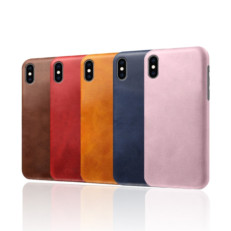 For iPhone XS Max Calf Texture PC + PU Phone Case