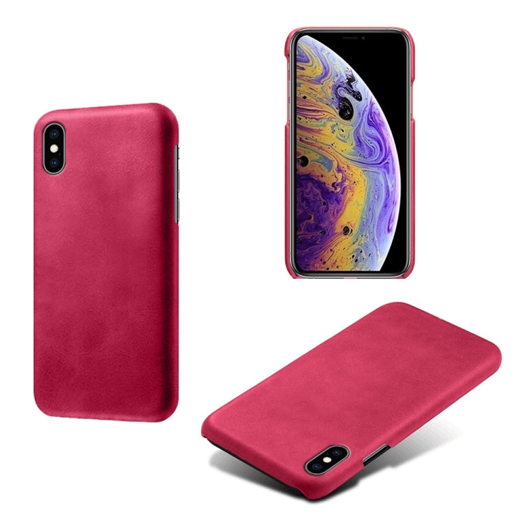 For iPhone XS Max Calf Texture PC + PU Phone Case