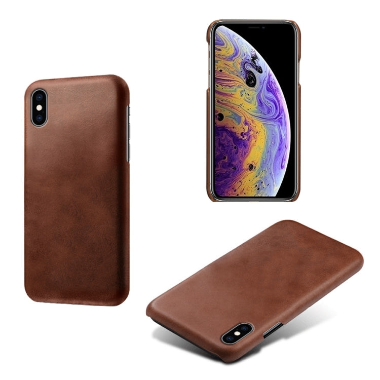 For iPhone XS Max Calf Texture PC + PU Phone Case