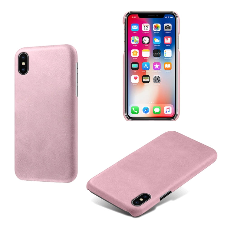 For iPhone X / XS Calf Texture PC + PU Phone Case