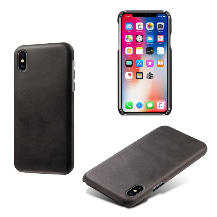 For iPhone X / XS Calf Texture PC + PU Phone Case