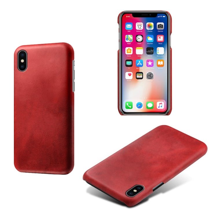 For iPhone X / XS Calf Texture PC + PU Phone Case