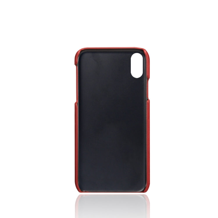 For iPhone X / XS Calf Texture PC + PU Phone Case
