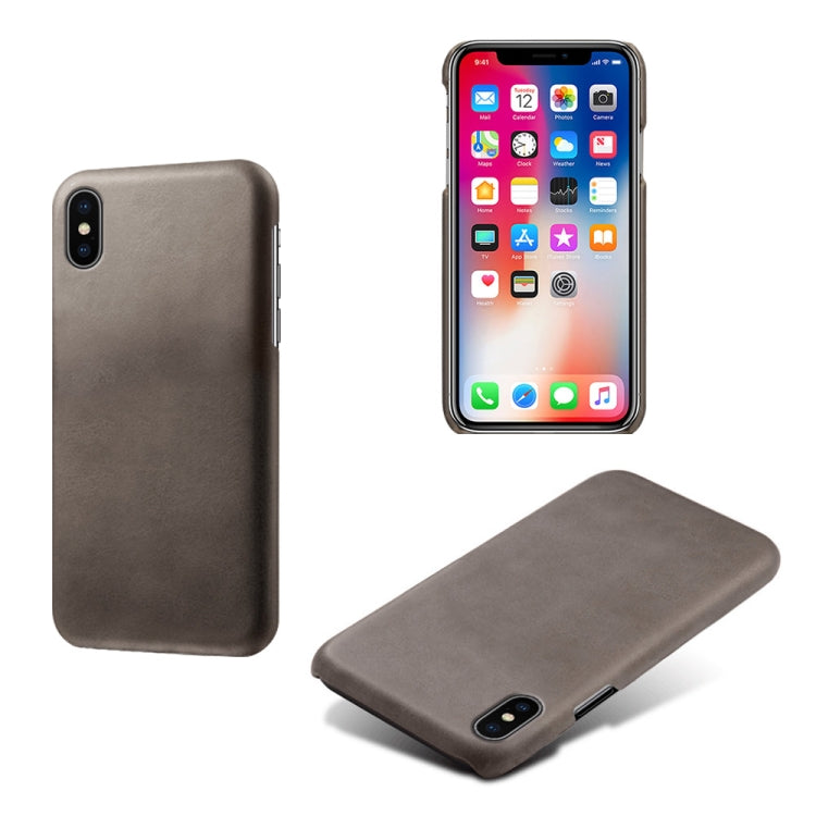 For iPhone X / XS Calf Texture PC + PU Phone Case
