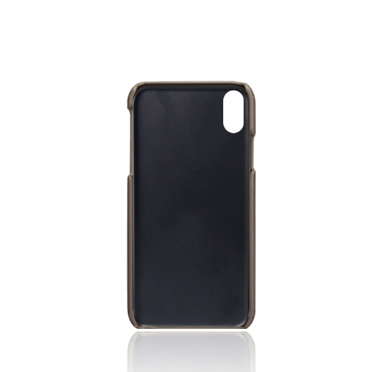 For iPhone X / XS Calf Texture PC + PU Phone Case