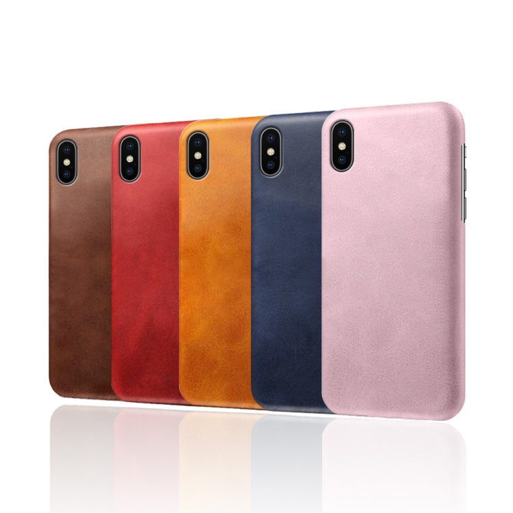 For iPhone X / XS Calf Texture PC + PU Phone Case