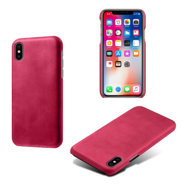 For iPhone X / XS Calf Texture PC + PU Phone Case