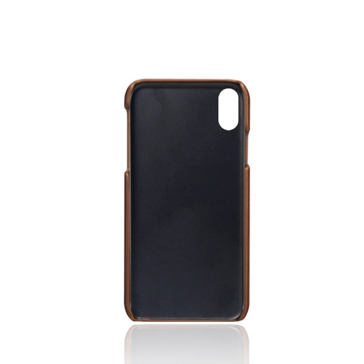 For iPhone X / XS Calf Texture PC + PU Phone Case