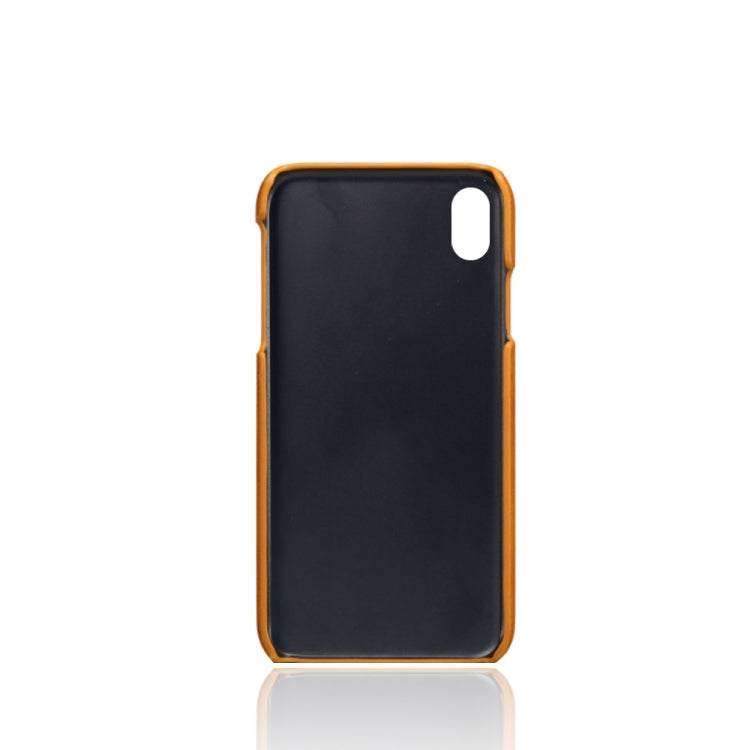 For iPhone XR Calf Texture PC + PU Phone Case