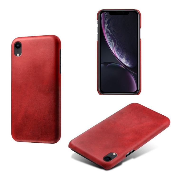 For iPhone XR Calf Texture PC + PU Phone Case