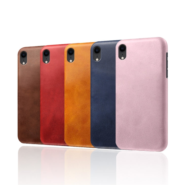 For iPhone XR Calf Texture PC + PU Phone Case
