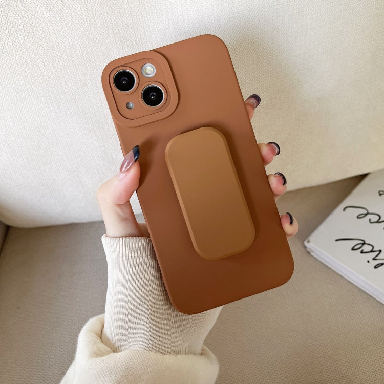 For iPhone 13 TPU Phone Case with Holder(Brown)