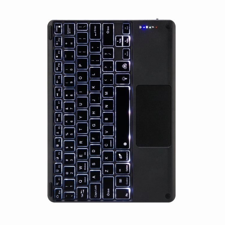 H-102CS Touch Backlight Bluetooth Keyboard Leather Case with Rear Three-fold Holder For iPad 10.2 2020 & 2019 / Pro 10.5 inch