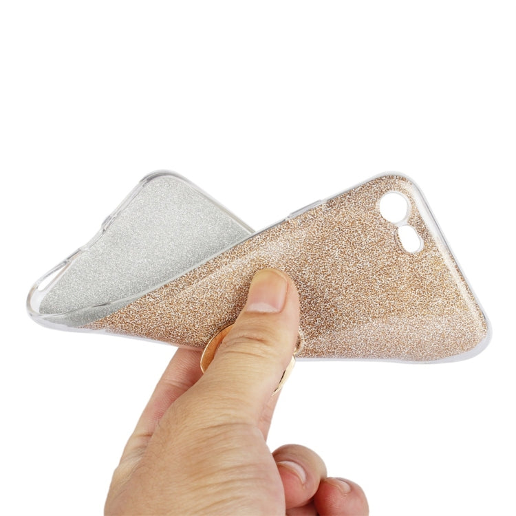 For iPhone 7 / 8 Glittery Powder Shockproof TPU Protective Case with Ring Holder