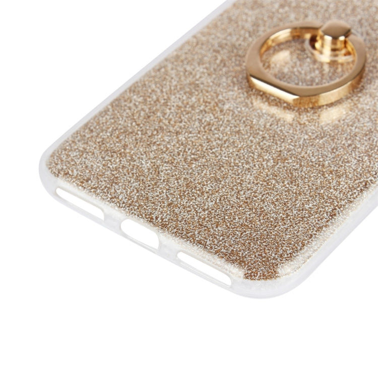 For iPhone 7 / 8 Glittery Powder Shockproof TPU Protective Case with Ring Holder