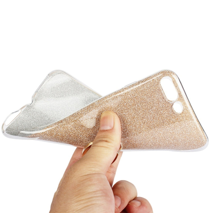 For iPhone 7 Plus / 8 Plus Glittery Powder Shockproof TPU Protective Case with Ring Holder