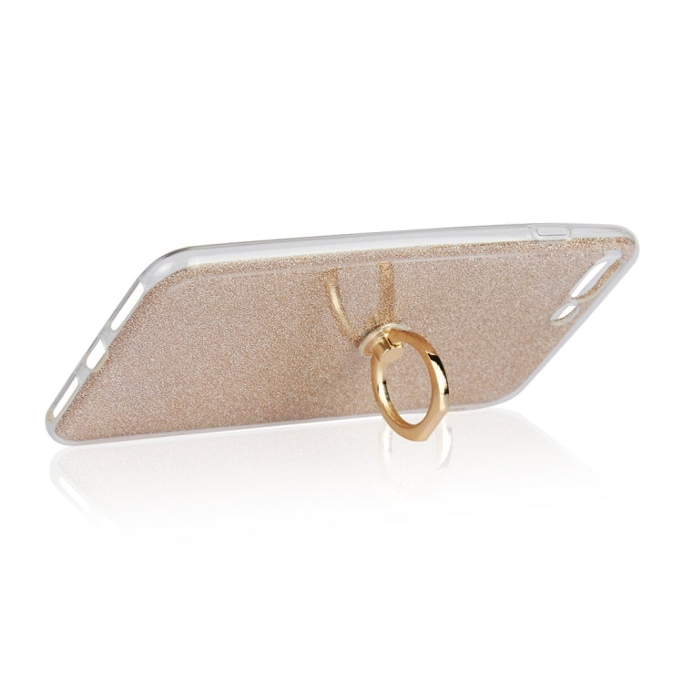 For iPhone 7 Plus / 8 Plus Glittery Powder Shockproof TPU Protective Case with Ring Holder