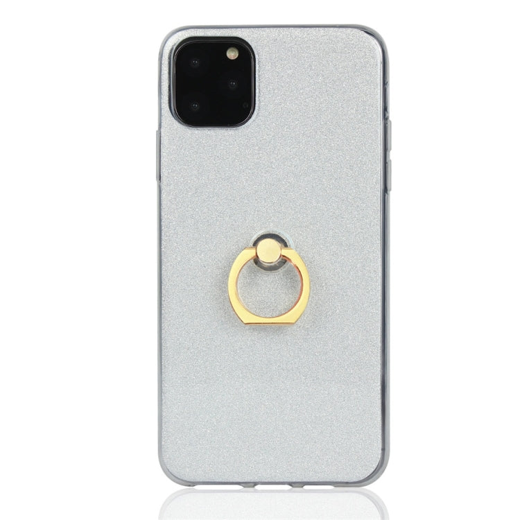 For iPhone 11 Pro Glittery Powder Shockproof TPU Protective Case with Ring Holder