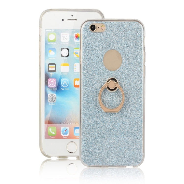 For iPhone 6 / 6s Glittery Powder Shockproof TPU Protective Case with Ring Holder
