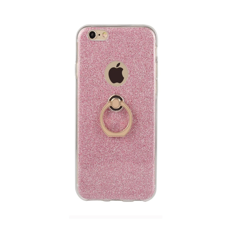 For iPhone 6 / 6s Glittery Powder Shockproof TPU Protective Case with Ring Holder