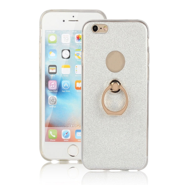 For iPhone 6 / 6s Glittery Powder Shockproof TPU Protective Case with Ring Holder