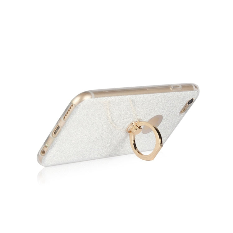 For iPhone 6 / 6s Glittery Powder Shockproof TPU Protective Case with Ring Holder