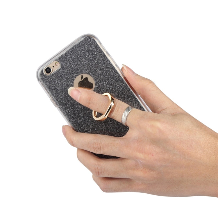 For iPhone 6 / 6s Glittery Powder Shockproof TPU Protective Case with Ring Holder