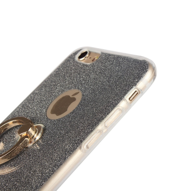 For iPhone 6 Plus / 6s Plus Glittery Powder Shockproof TPU Protective Case with Ring Holder