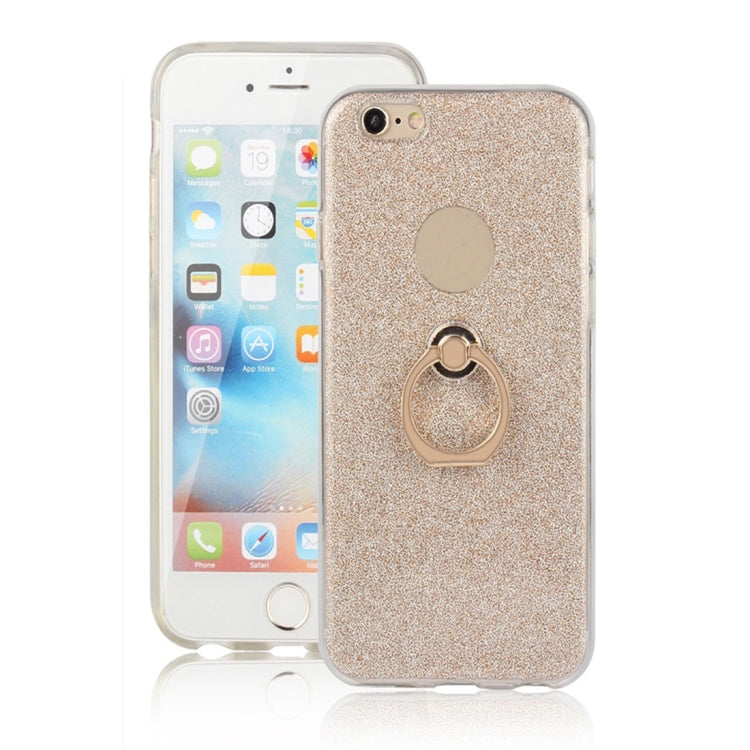 For iPhone 6 Plus / 6s Plus Glittery Powder Shockproof TPU Protective Case with Ring Holder