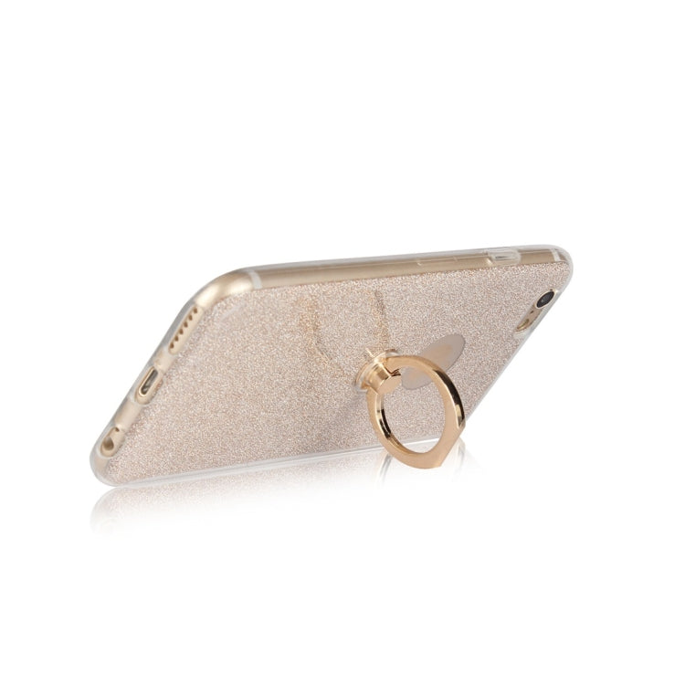 For iPhone 6 Plus / 6s Plus Glittery Powder Shockproof TPU Protective Case with Ring Holder