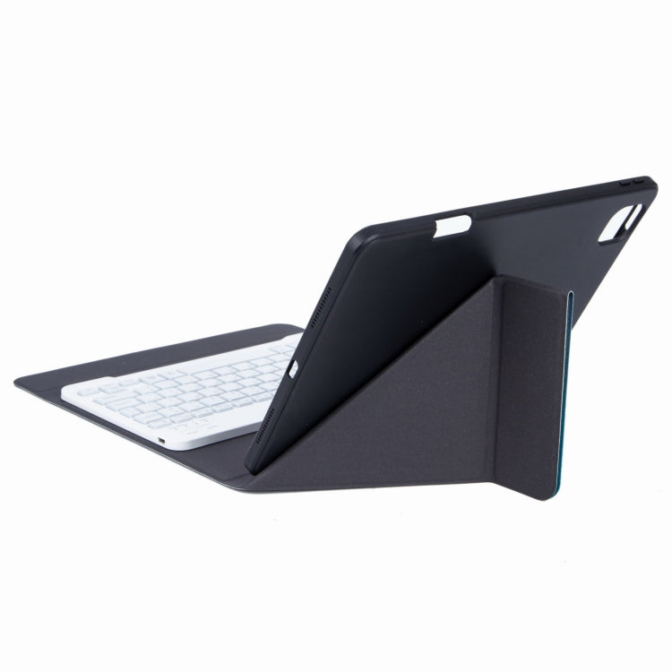 H-102S Monochrome Backlight Bluetooth Keyboard Leather Case with Rear Three-fold Holder For iPad 10.2 2020 & 2019 / Pro 10.5 inch