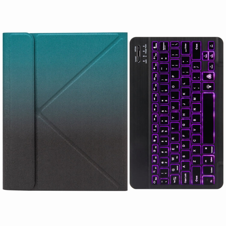 H-097S Monochrome Backlight Bluetooth Keyboard Leather Case with Rear Three-fold Holder For iPad 9.7 2018 & 2017