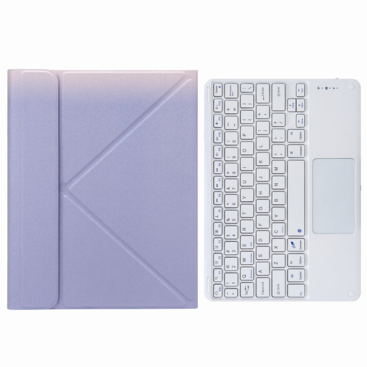 H-097C Touch Bluetooth Keyboard Leather Case with Rear Three-fold Holder For iPad 9.7 2018 & 2017