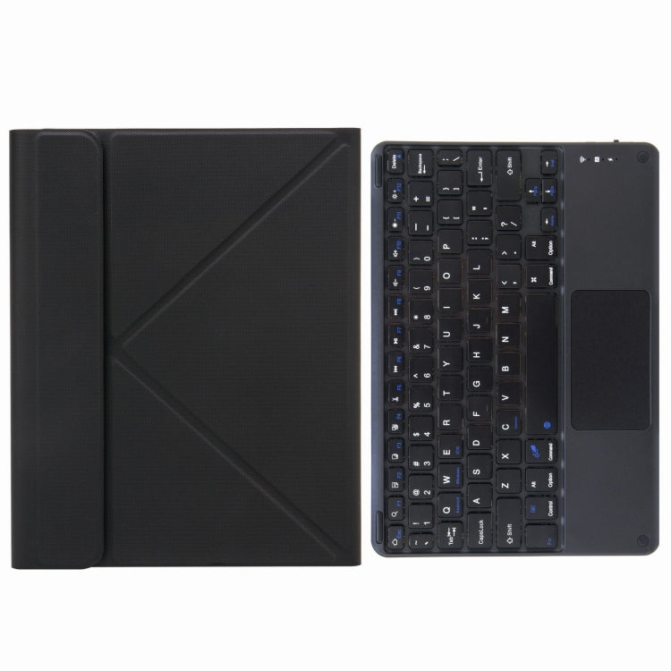 H-097C Touch Bluetooth Keyboard Leather Case with Rear Three-fold Holder For iPad 9.7 2018 & 2017