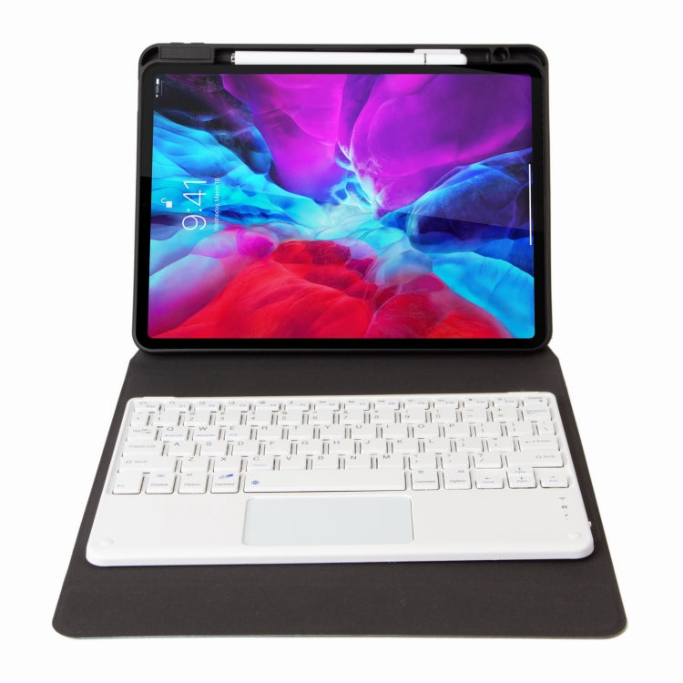 H-097C Touch Bluetooth Keyboard Leather Case with Rear Three-fold Holder For iPad 9.7 2018 & 2017