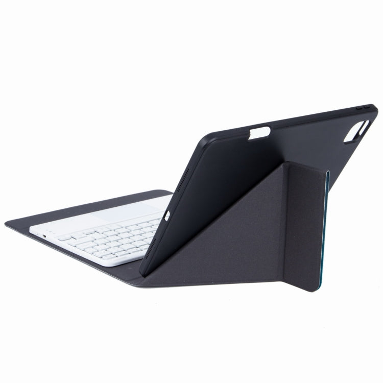 H-097CS Touch Backlight Bluetooth Keyboard Leather Case with Rear Three-fold Holder For iPad 9.7 2018 & 2017