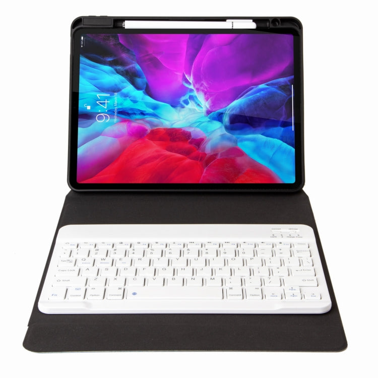 H-097 Bluetooth Keyboard Leather Case with Rear Three-fold Holder For iPad 9.7 2018 & 2017