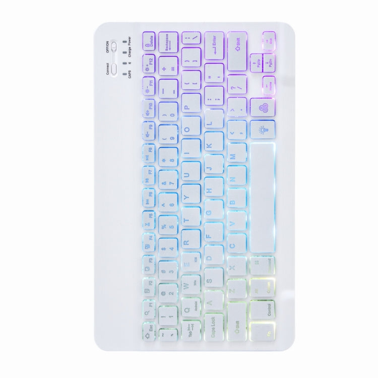 H-097S3 Tri-color Backlight Bluetooth Keyboard Leather Case with Rear Three-fold Holder For iPad 9.7 2018 & 2017