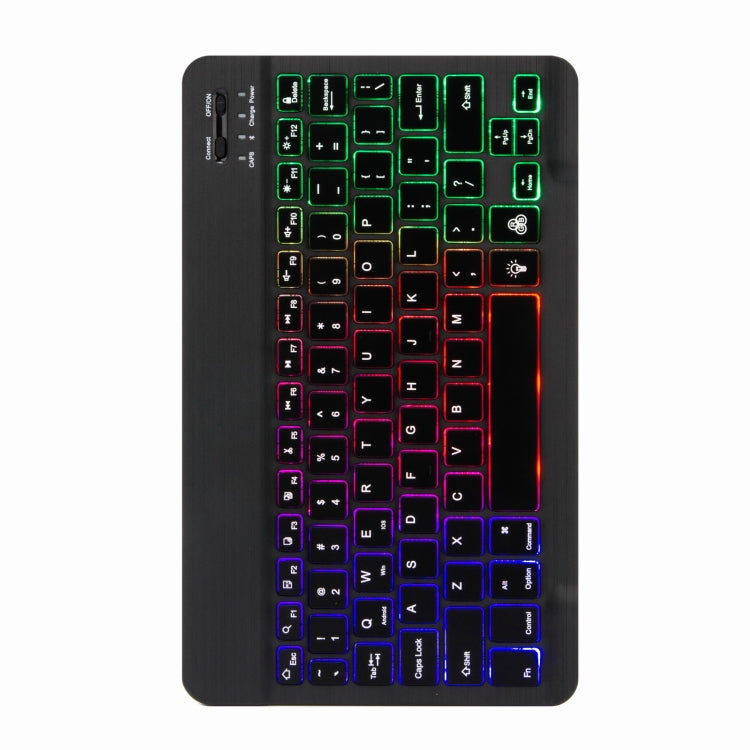 H-109S3 Tri-color Backlight Bluetooth Keyboard Leather Case with Rear Three-fold Holder For iPad Pro 11 inch 2021 & 2020 & 2018 / Air 2020 10.9