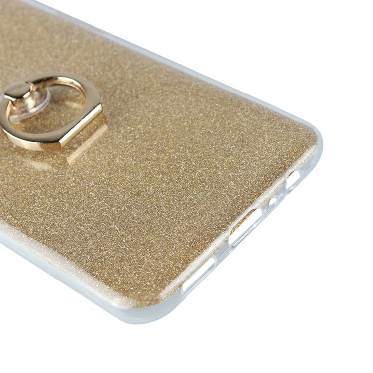 For OPPO F11 Glittery Powder Shockproof TPU Protective Case with Ring Holder