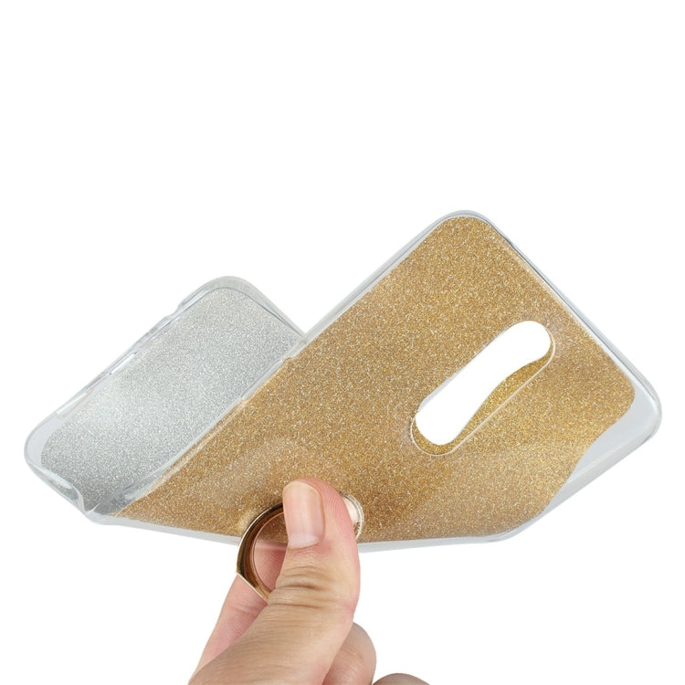 For OPPO F11 Glittery Powder Shockproof TPU Protective Case with Ring Holder