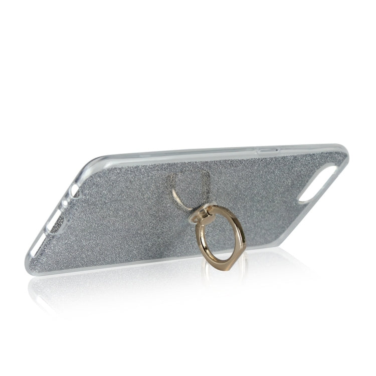 For OPPO K1 Glittery Powder Shockproof TPU Protective Case with Ring Holder