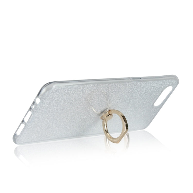 For OPPO K1 Glittery Powder Shockproof TPU Protective Case with Ring Holder
